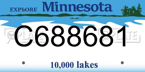 C688681 Minnesota License Plate