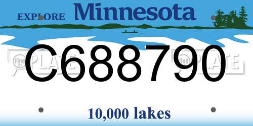 C688790 Minnesota License Plate