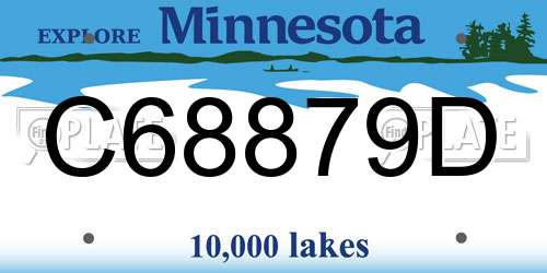 C68879D Minnesota License Plate