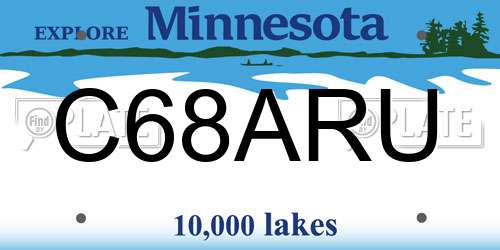 C68ARU Minnesota License Plate