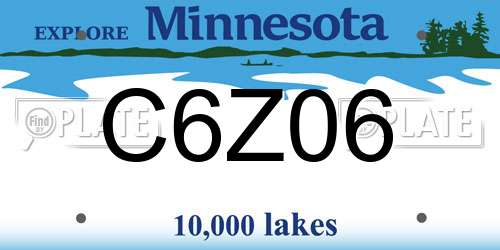 C6Z06 Minnesota License Plate