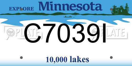 C7039I Minnesota License Plate