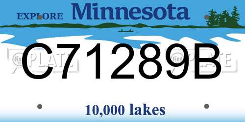 C71289B Minnesota License Plate