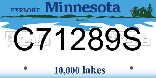 C71289S Minnesota License Plate