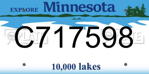 C717598 Minnesota License Plate