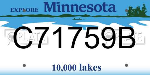 C71759B Minnesota License Plate