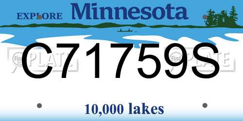 C71759S Minnesota License Plate