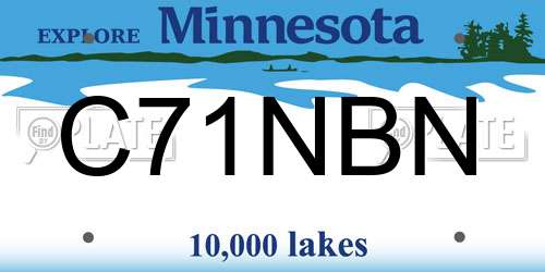 C71NBN Minnesota License Plate
