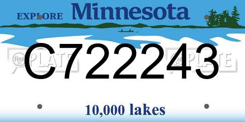 C722243 Minnesota License Plate
