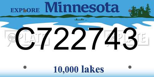 C722743 Minnesota License Plate