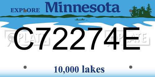 C72274E Minnesota License Plate