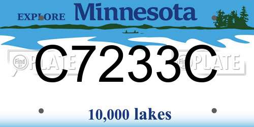 C7233C Minnesota License Plate