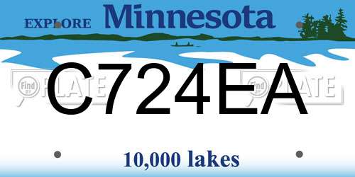C724EA Minnesota License Plate