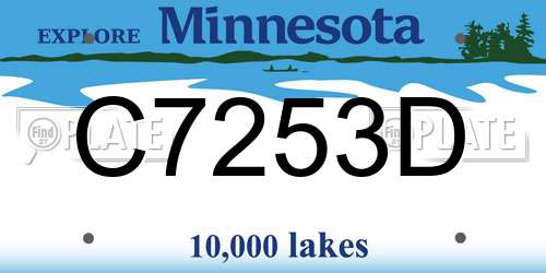 C7253D Minnesota License Plate