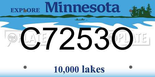 C7253O Minnesota License Plate