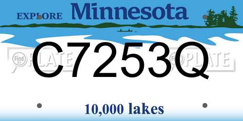C7253Q Minnesota License Plate