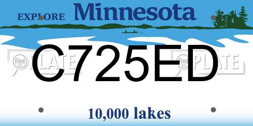 C725ED Minnesota License Plate