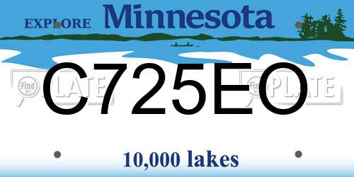 C725EO Minnesota License Plate