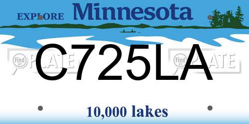 C725LA Minnesota License Plate