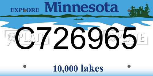 C726965 Minnesota License Plate