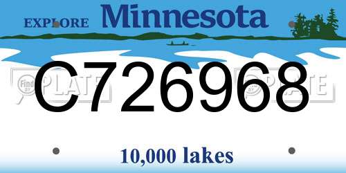 C726968 Minnesota License Plate