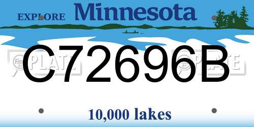 C72696B Minnesota License Plate