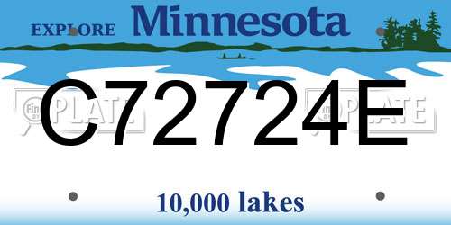 C72724E Minnesota License Plate