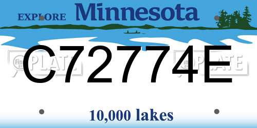 C72774E Minnesota License Plate