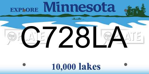 C728LA Minnesota License Plate
