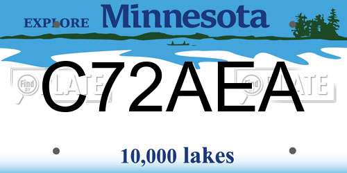 C72AEA Minnesota License Plate