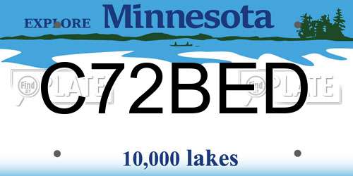 C72BED Minnesota License Plate