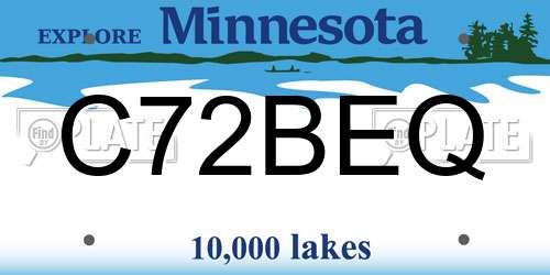 C72BEQ Minnesota License Plate