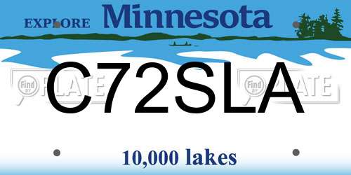 C72SLA Minnesota License Plate