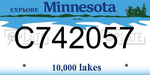 C742057 Minnesota License Plate