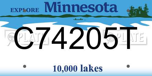 C74205T Minnesota License Plate