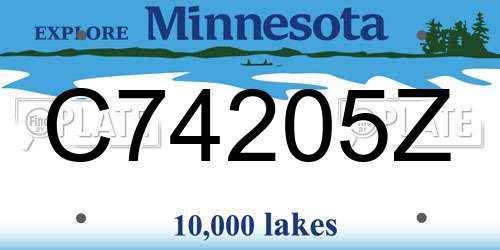 C74205Z Minnesota License Plate