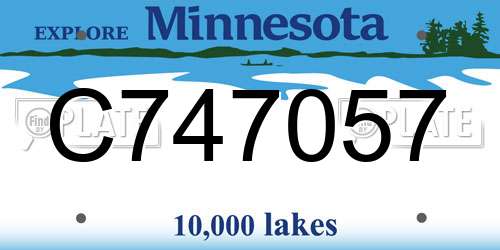 C747057 Minnesota License Plate