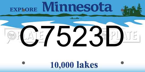 C7523D Minnesota License Plate