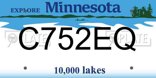 C752EQ Minnesota License Plate