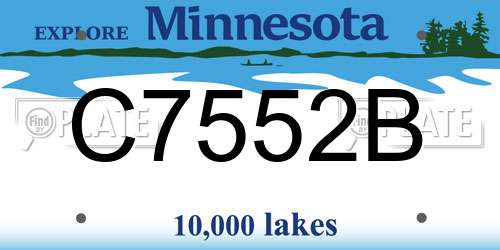 C7552B Minnesota License Plate
