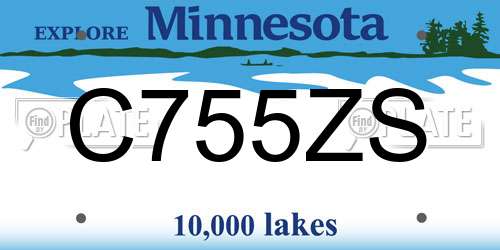 C755ZS Minnesota License Plate