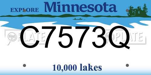 C7573Q Minnesota License Plate