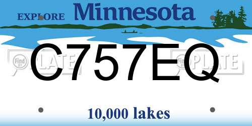 C757EQ Minnesota License Plate