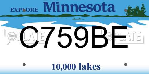 C759BE Minnesota License Plate