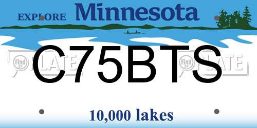 C75BTS Minnesota License Plate