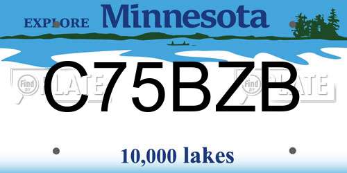 C75BZB Minnesota License Plate