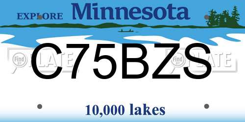 C75BZS Minnesota License Plate