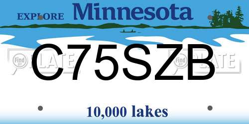 C75SZB Minnesota License Plate