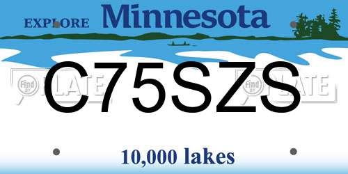 C75SZS Minnesota License Plate