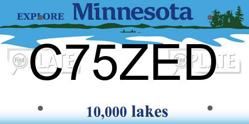 C75ZED Minnesota License Plate